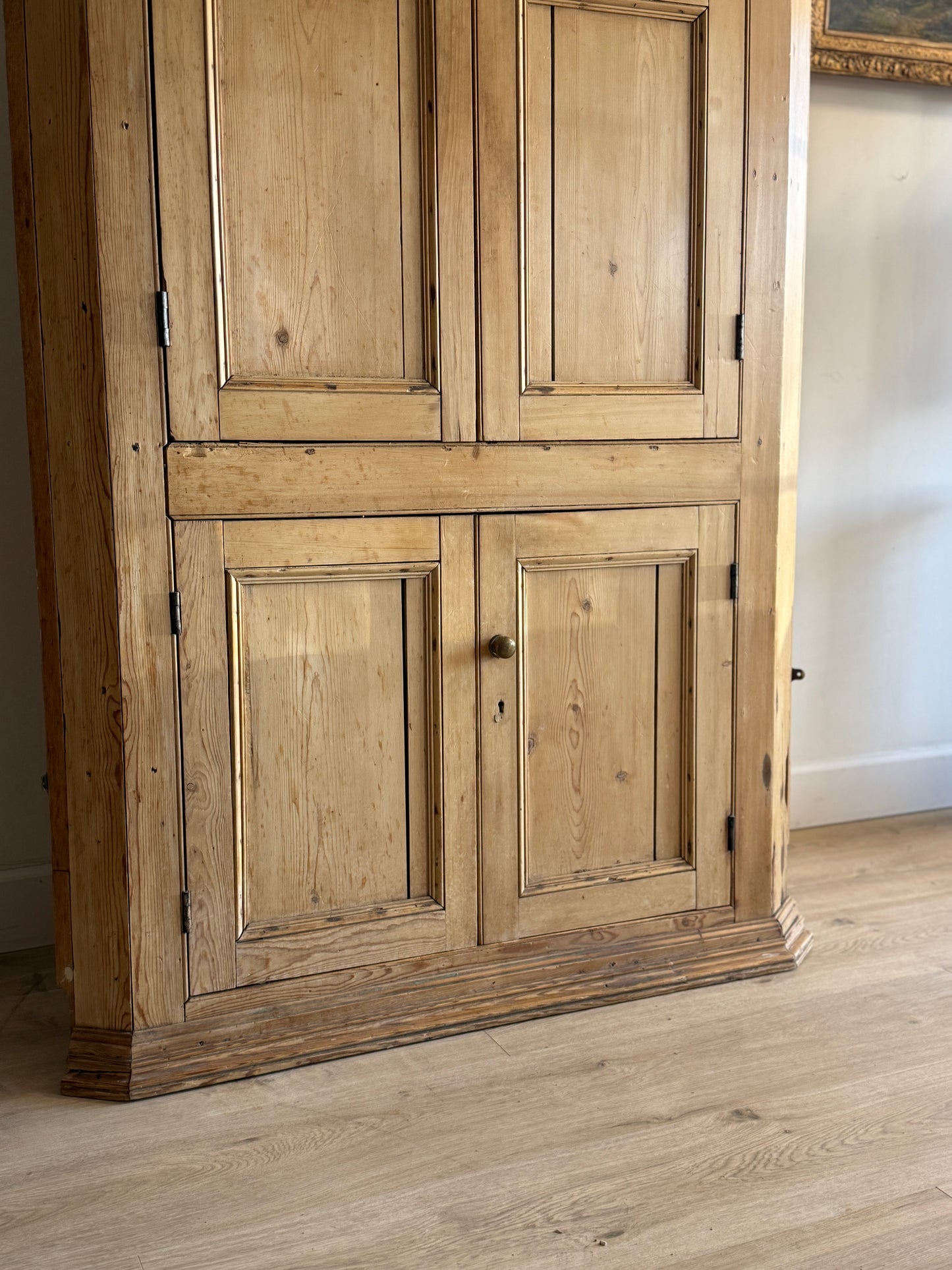 Antique English Pine Corner Hutch