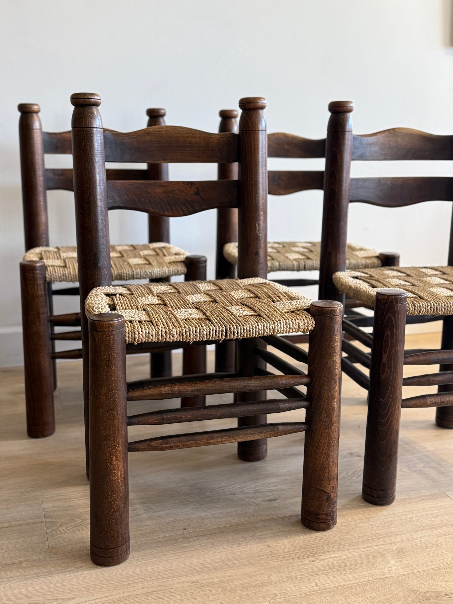 Rare Set of Four Charles Dudouyt Chairs