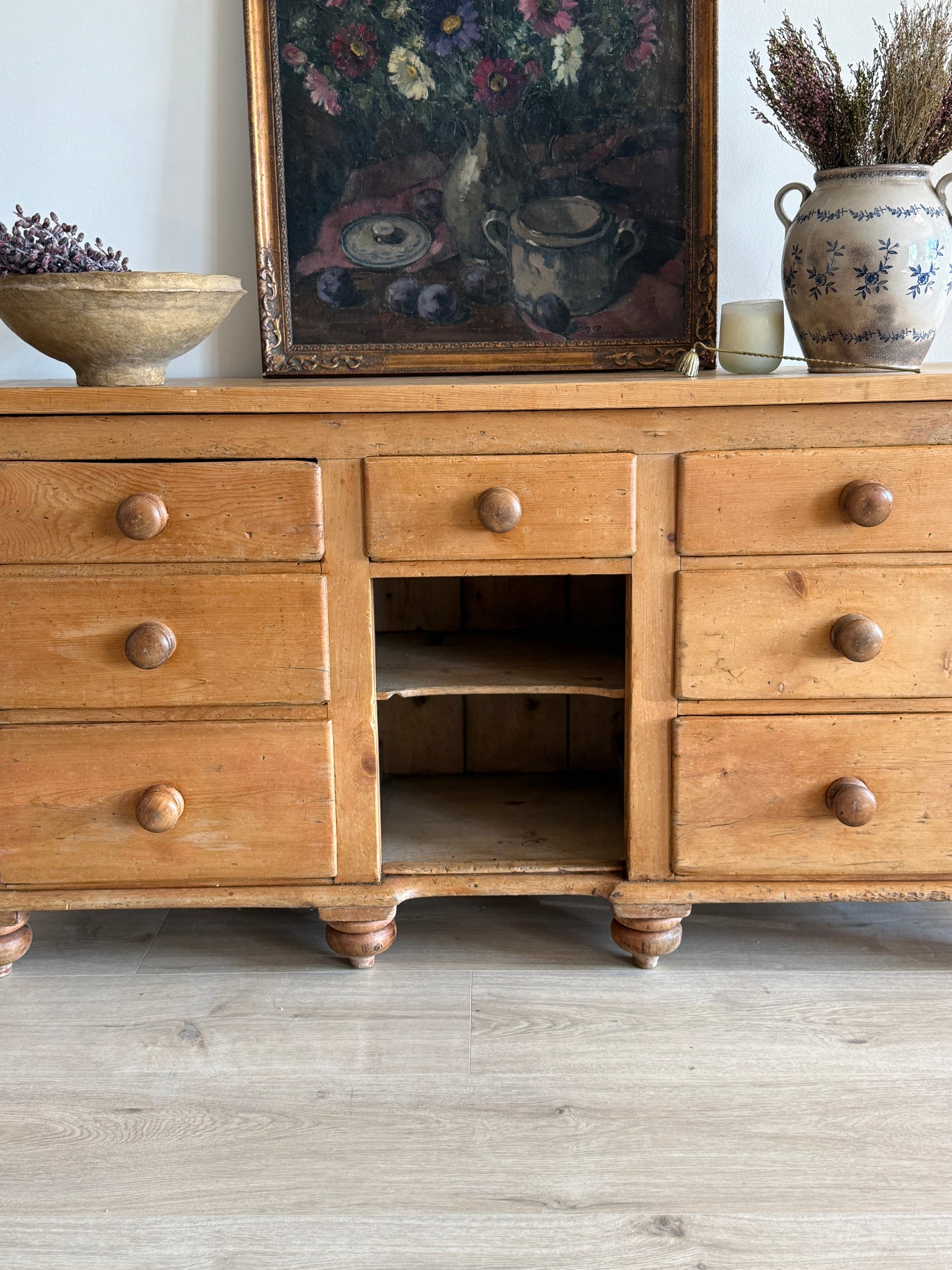 Antique English Pine Sideboard