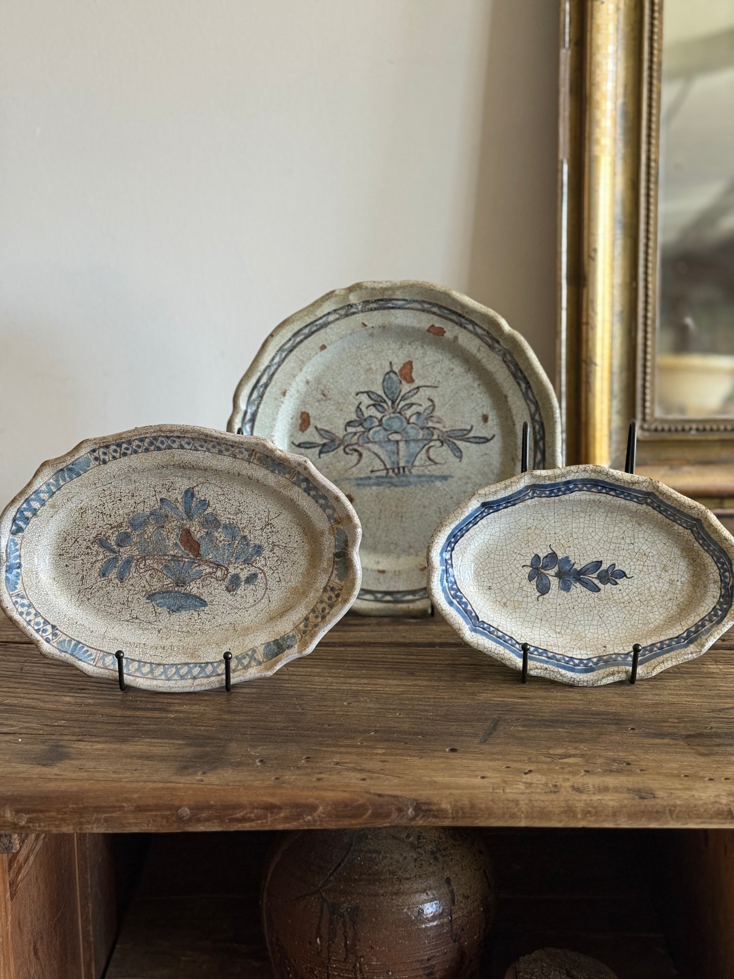 Rare 18th c. French Rouen Plates - Forges Les Eaux