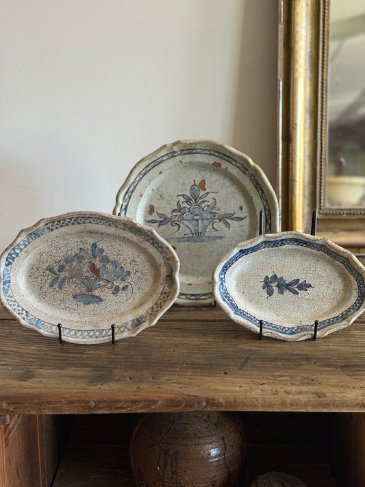 Rare 18th c. French Rouen Plates - Forges Les Eaux