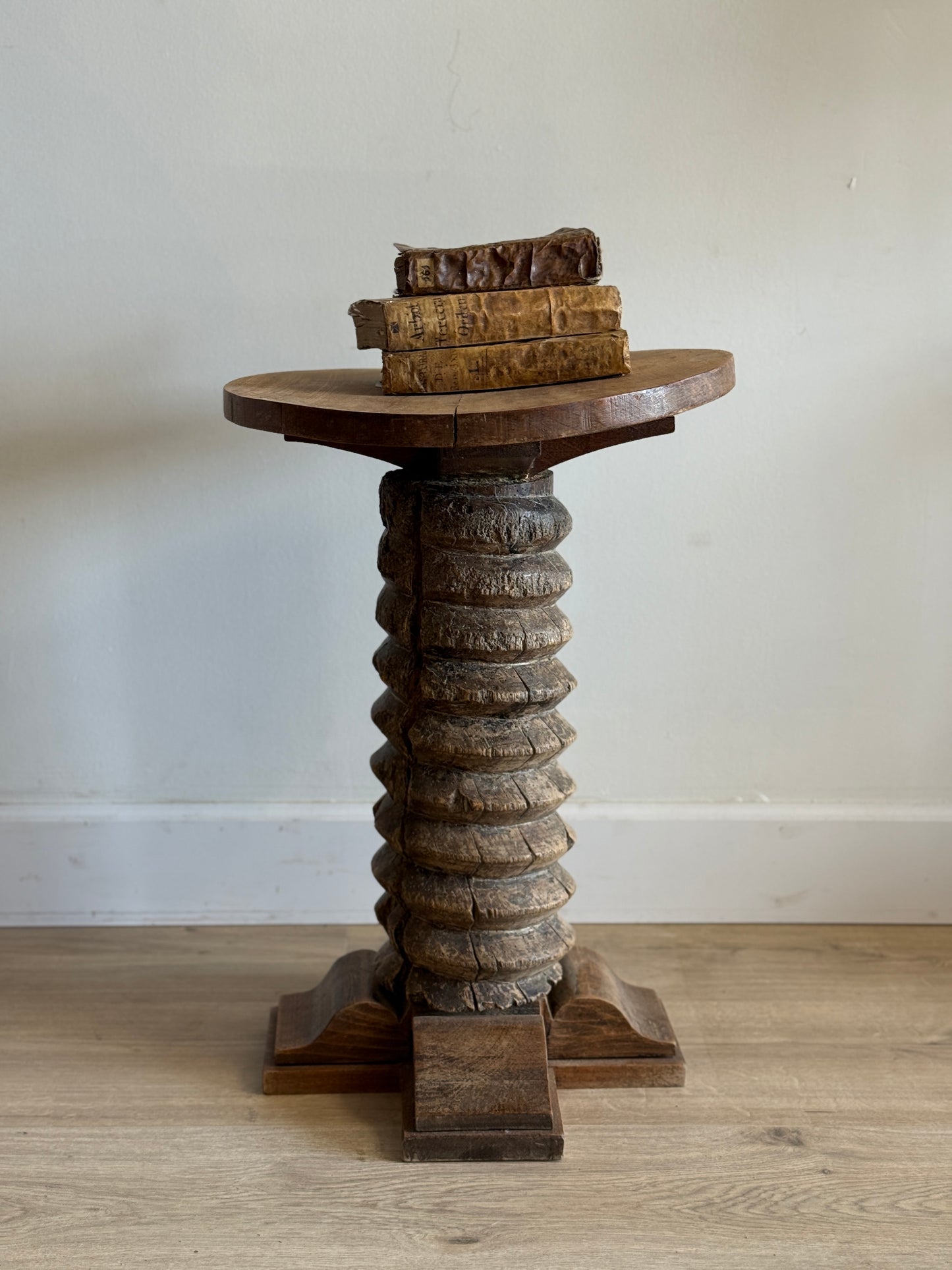 Antique French Wine Press Side Table