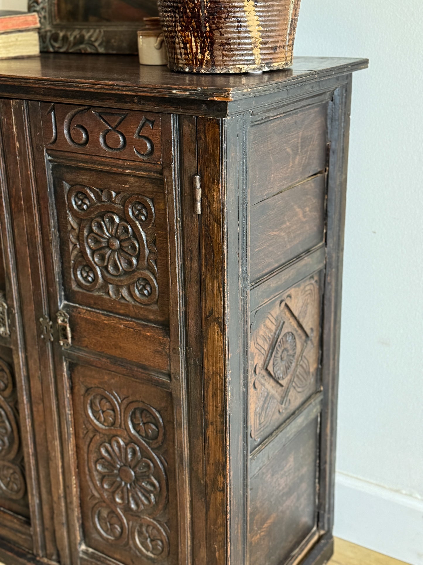 Antique English Charles Regina Cupboard