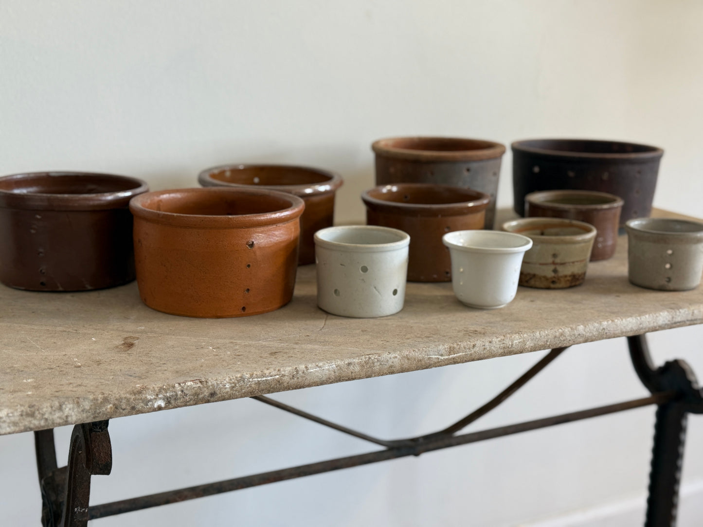 Antique French Cheese Strainers