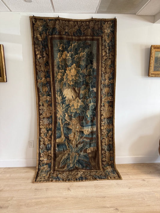 Rare 17th Century French Aubusson Tapestry/Portiere Door Hanging from Correze