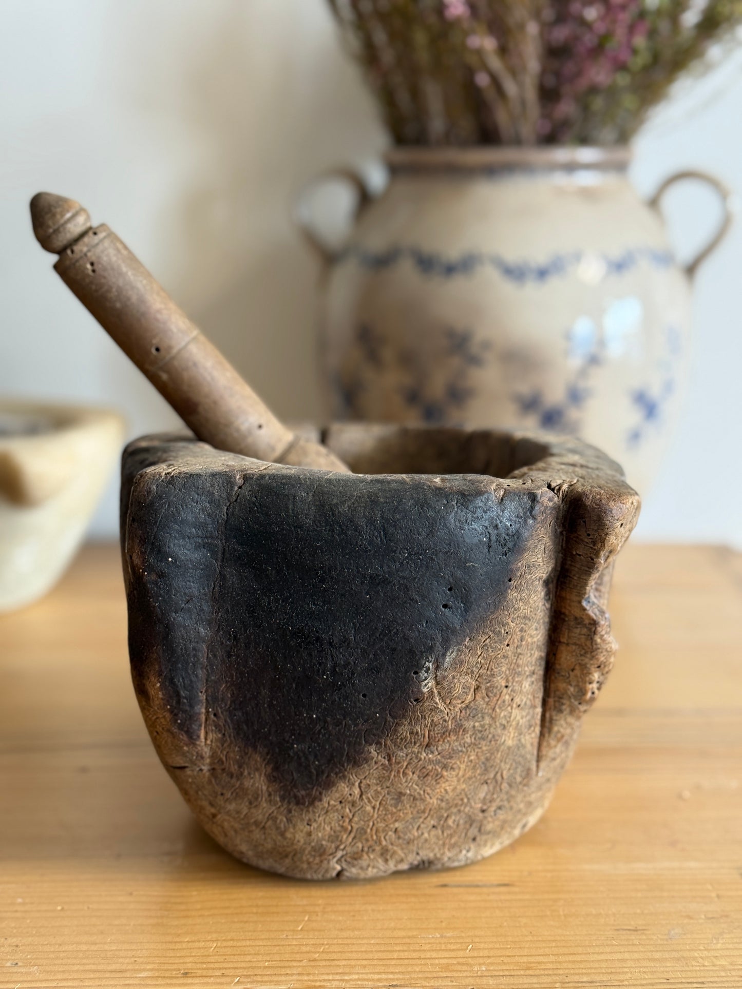 Antique French Marble Mortars with Pestles