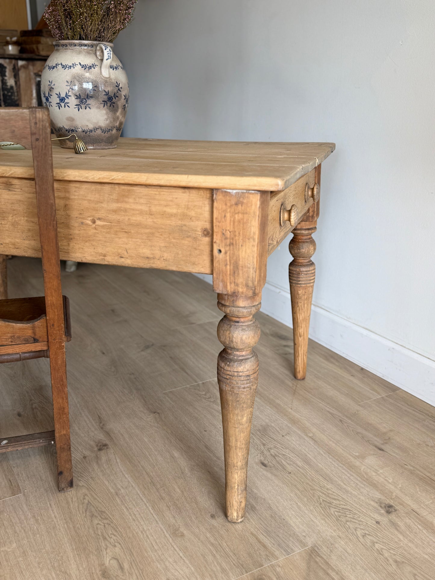 Antique English Pine Farm Table