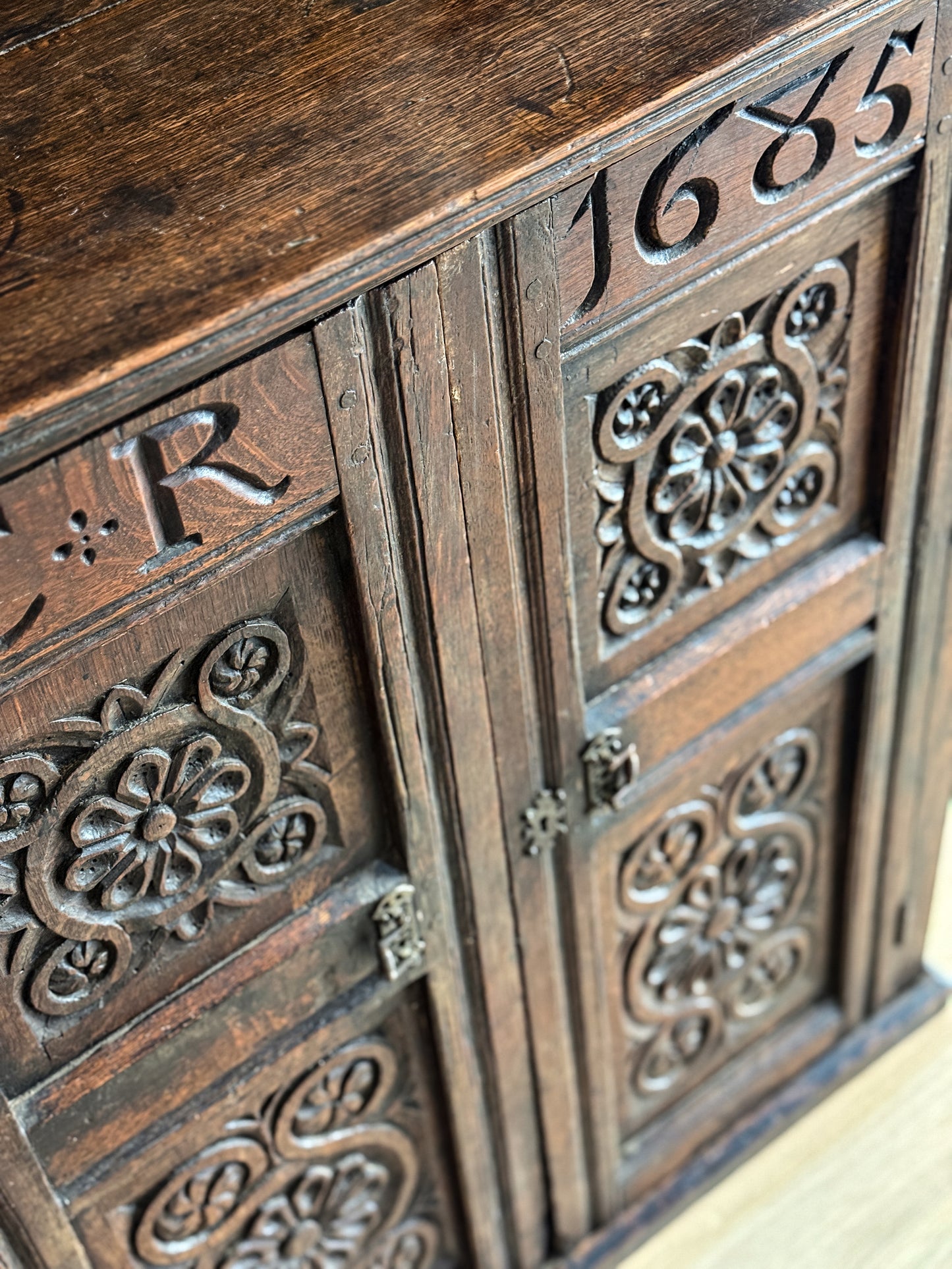 Antique English Charles Regina Cupboard