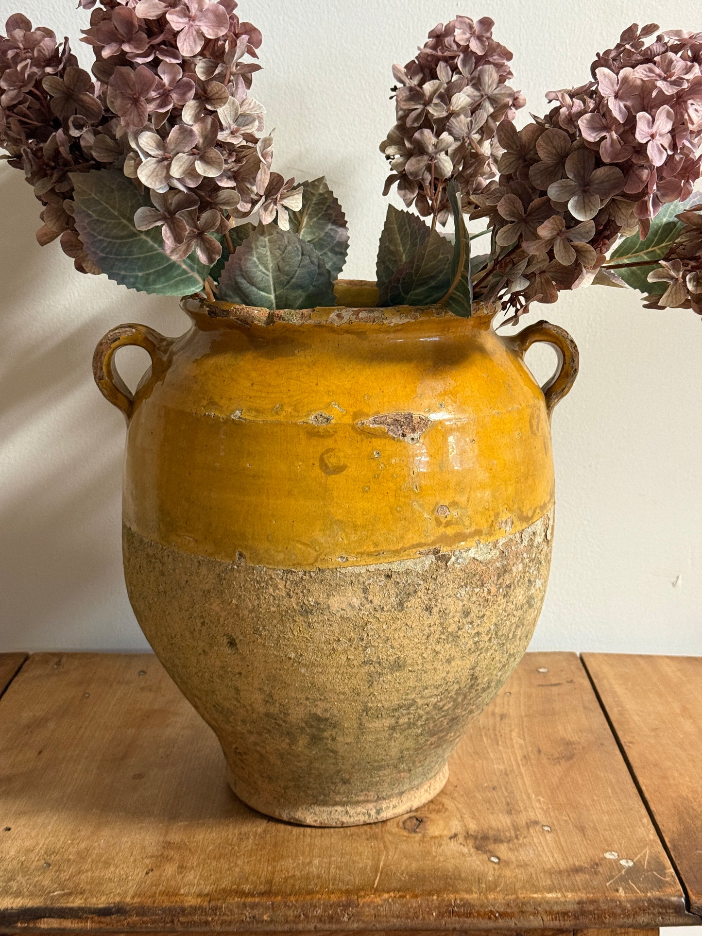 Antique Rare Yellow French Confit Pot