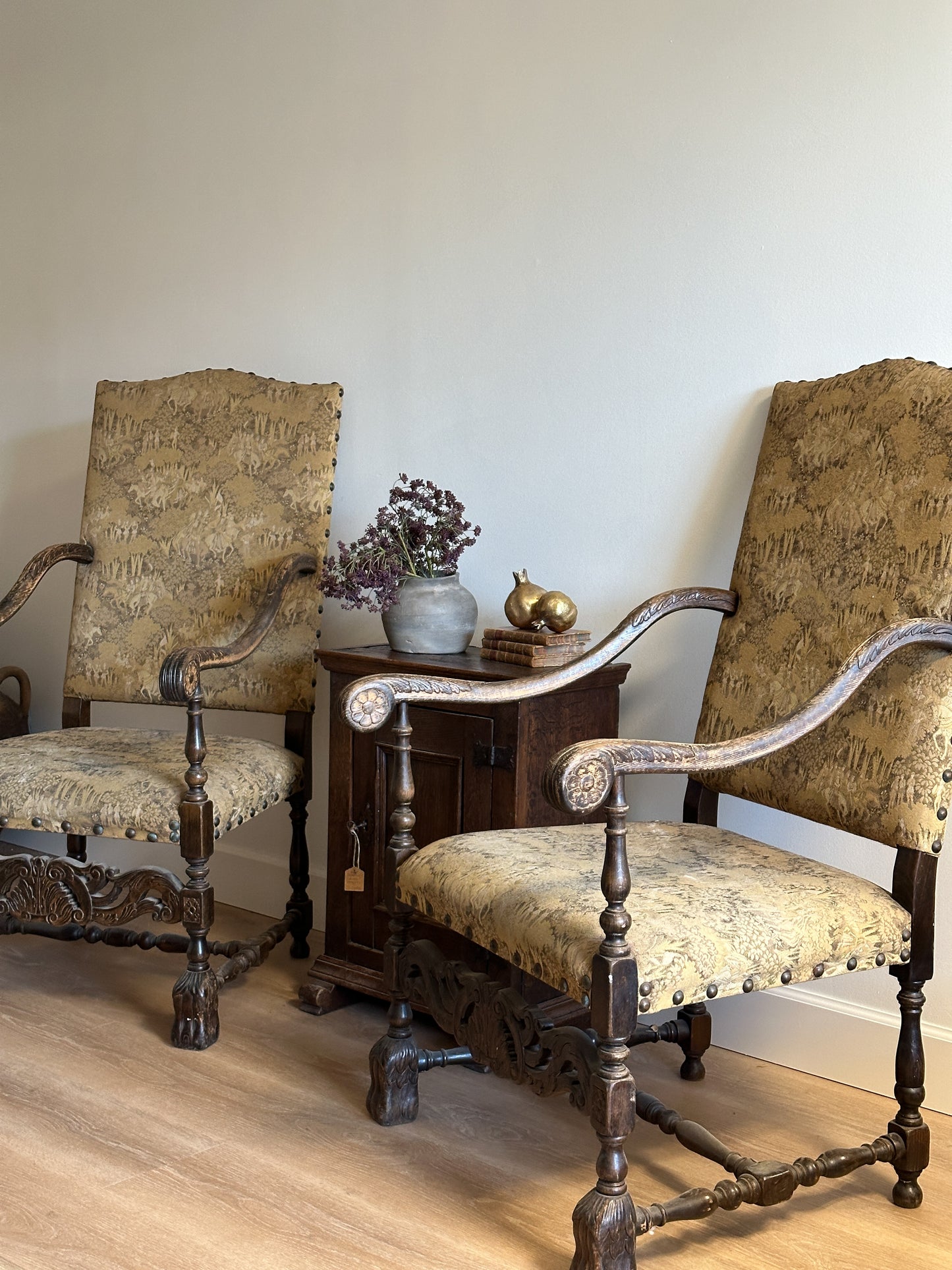 Set of Two Antique French Tapestry Chairs