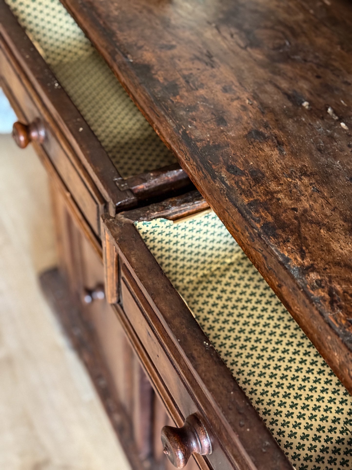 17th c. Walnut Italian Sideboard