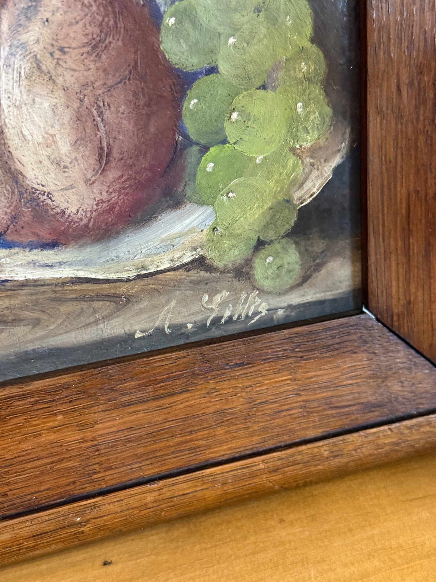 Antique English Oil Painting on Slate
