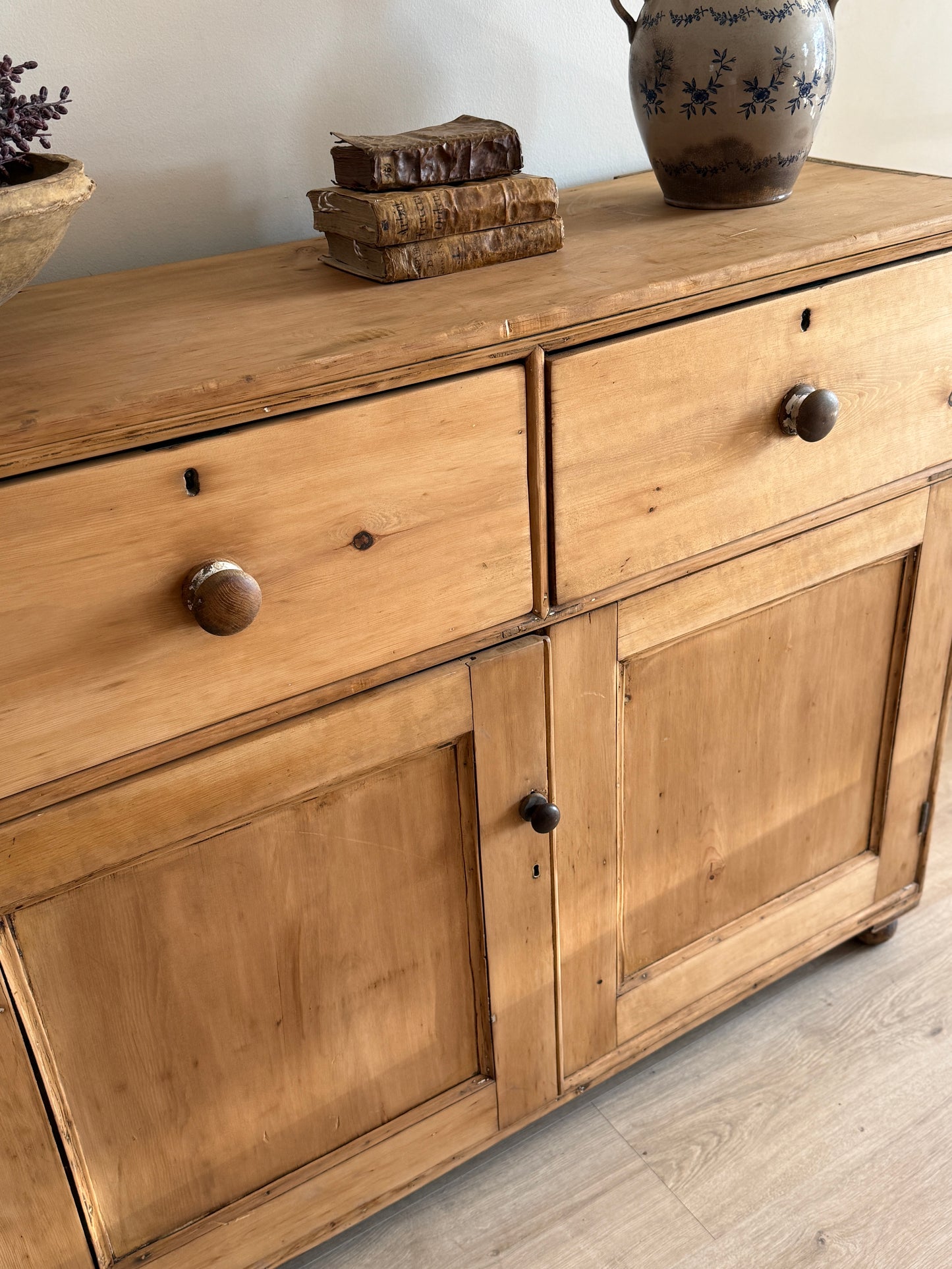 Antique English Sideboard with Deep Drawers