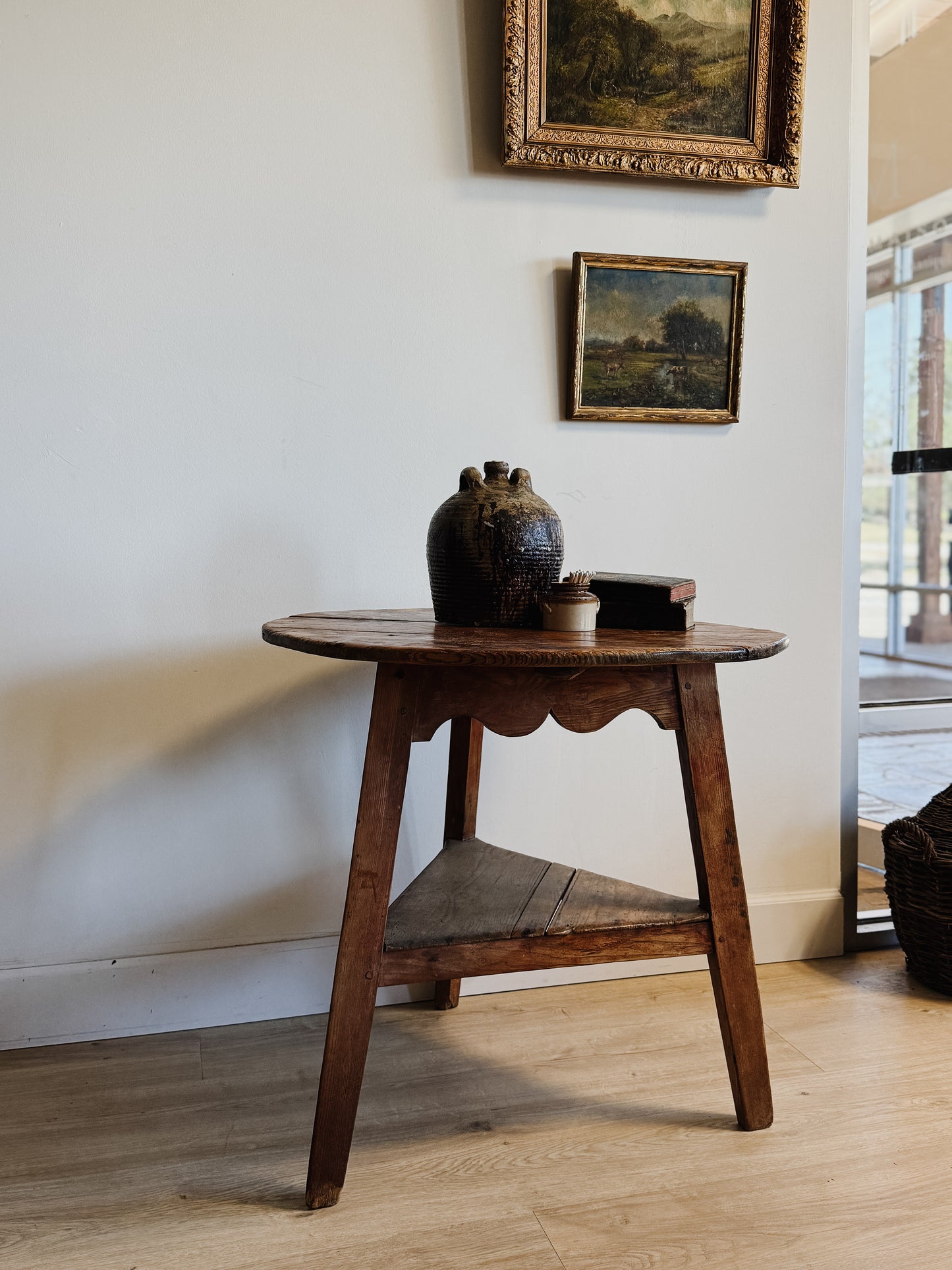 English Georgian Pine Cricket Table