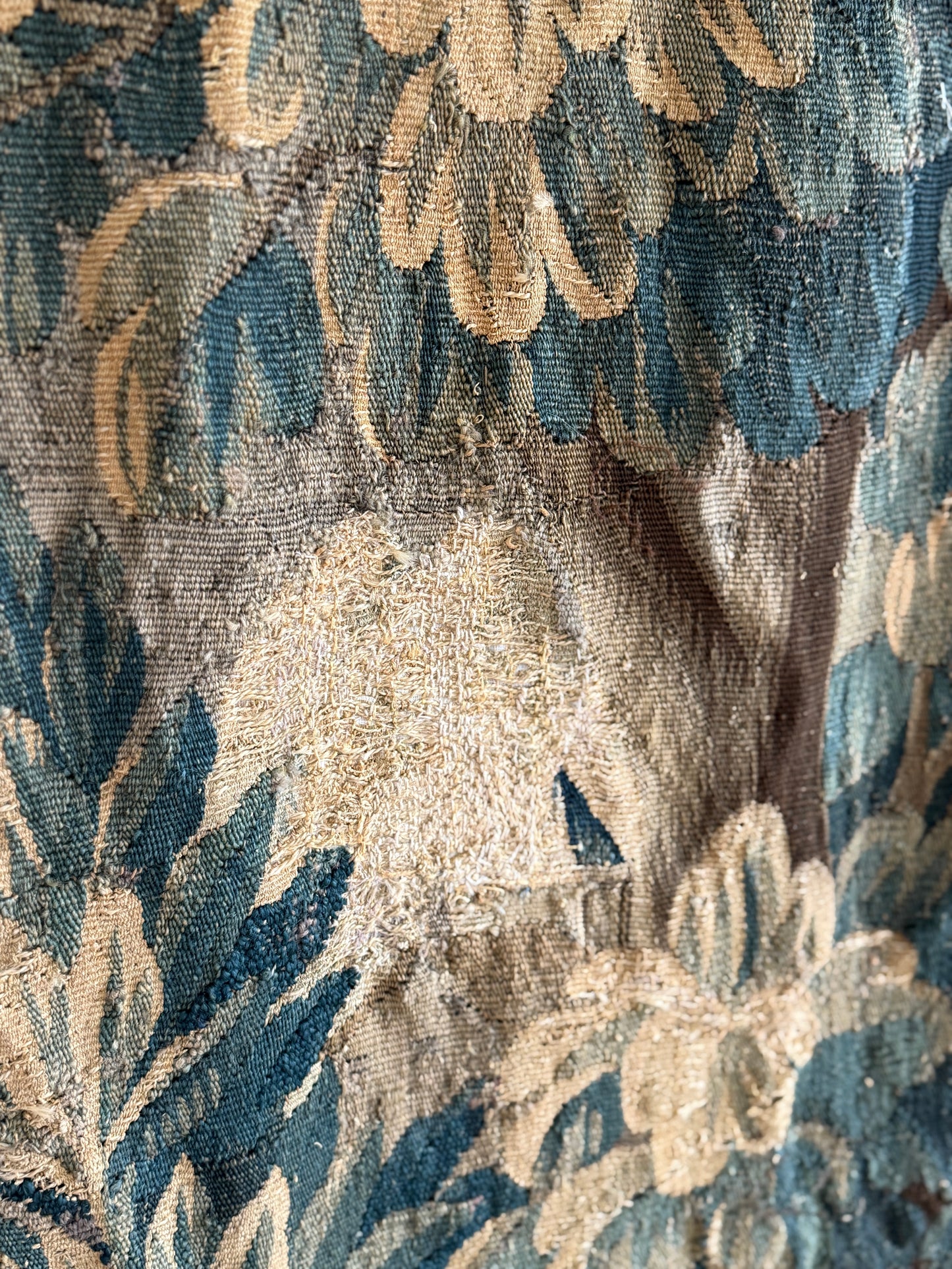 Rare 17th Century French Aubusson Tapestry/Portiere Door Hanging from Correze