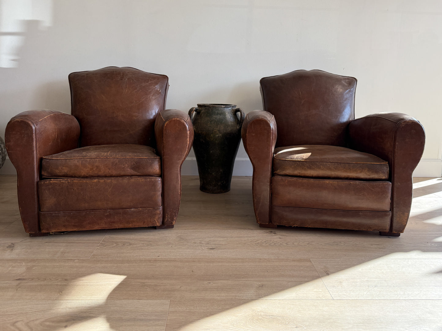 Pair Antique French Moustache Chairs