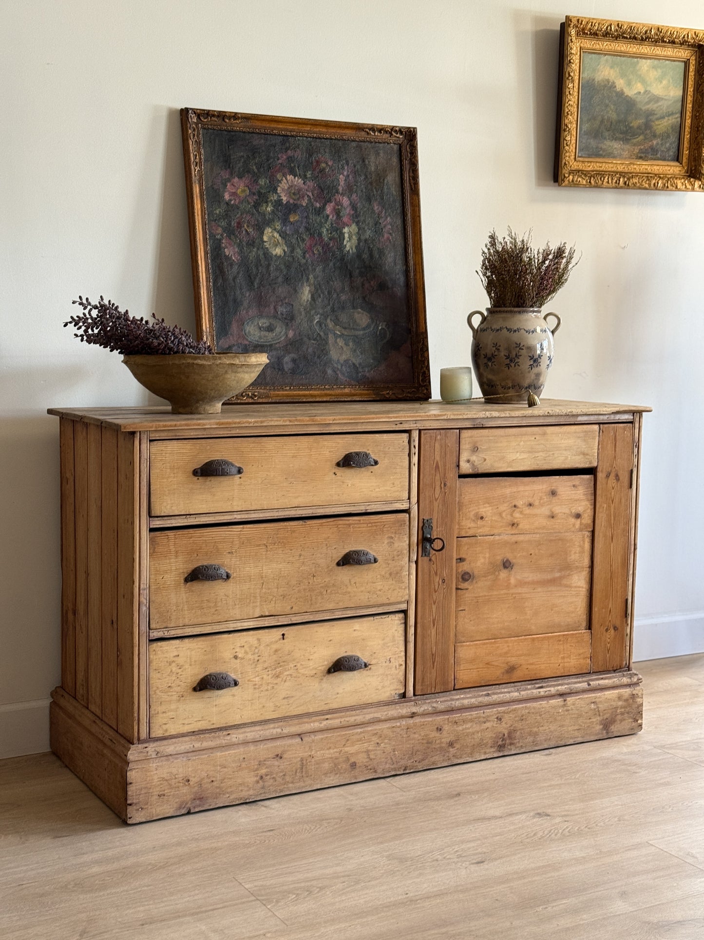 Antique English Pine Sideboard