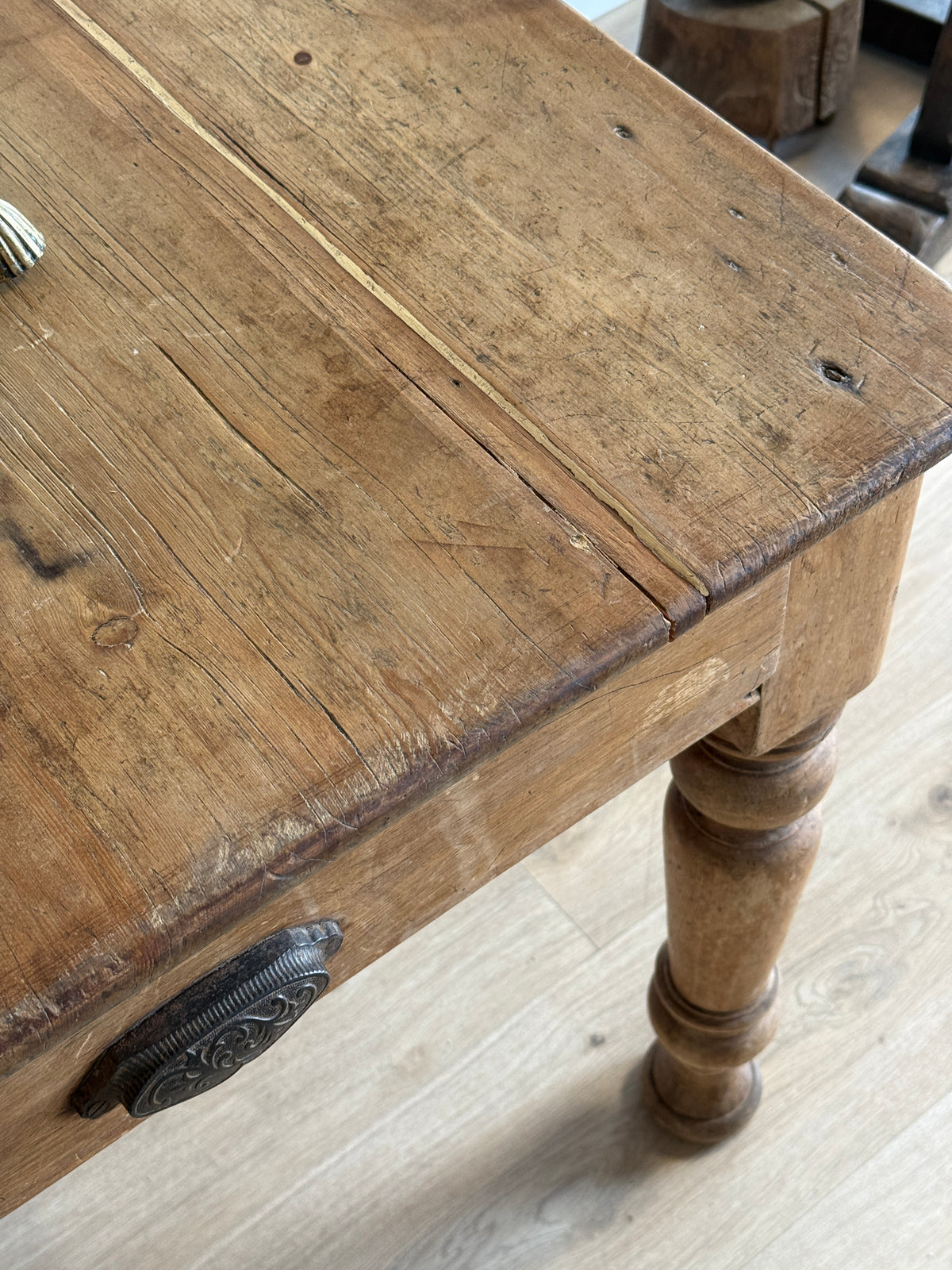 Antique English Pine Dining Table