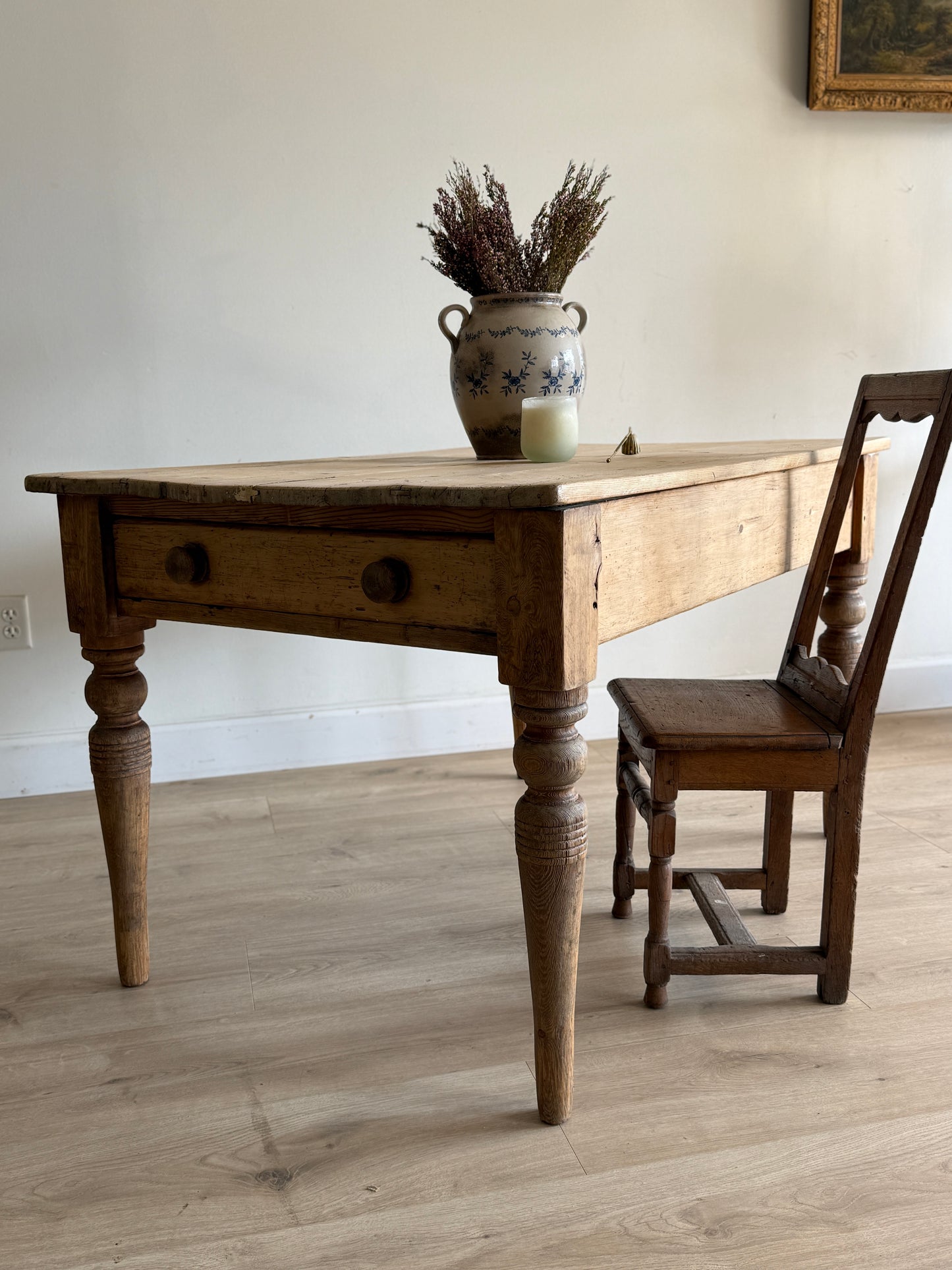 Antique English Pine Farm Table