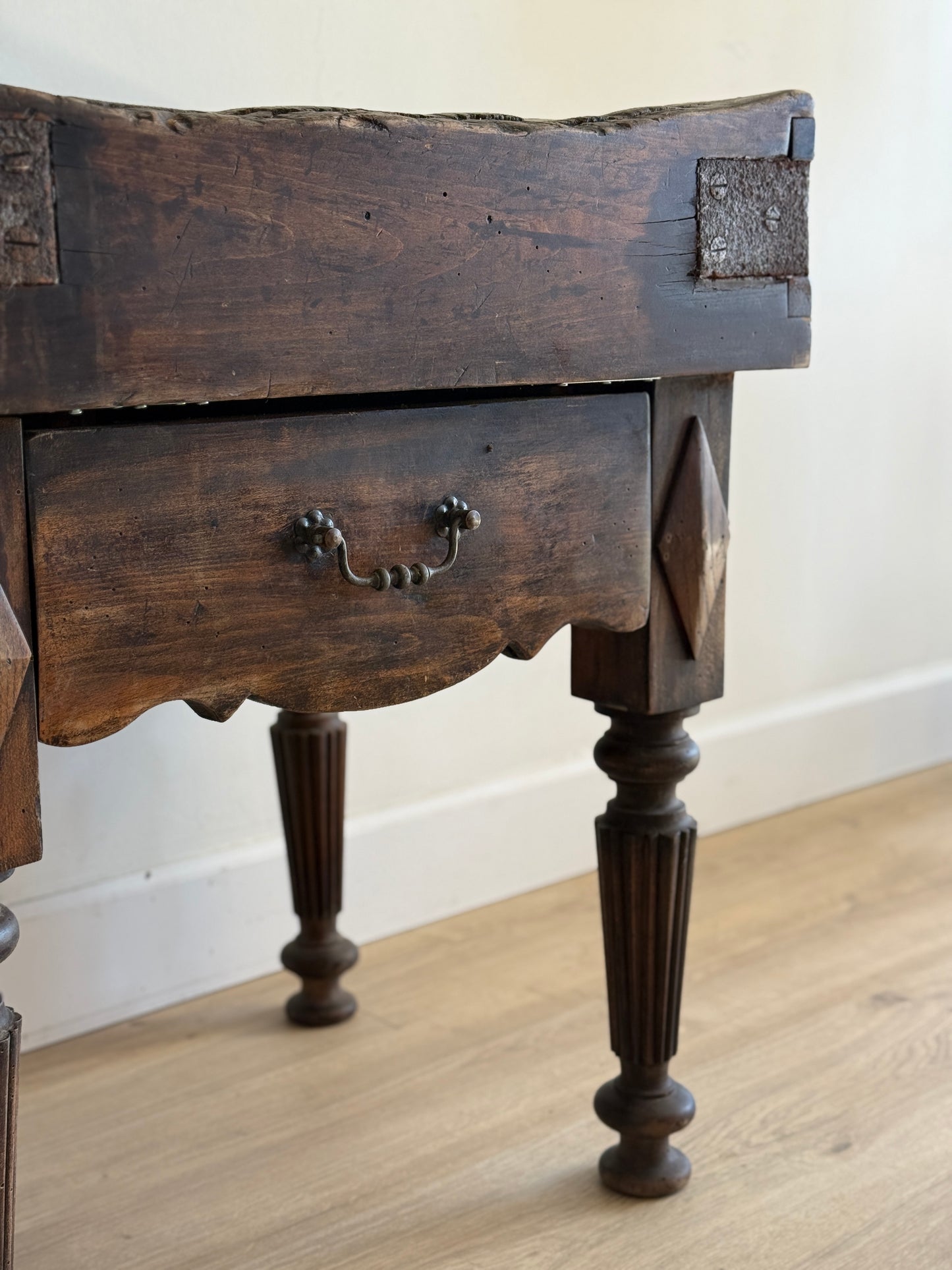 19th c. French Butcher Block Table