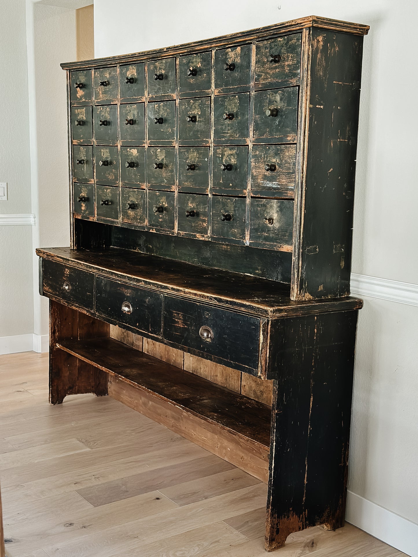 Antique Pine Hungarian Apothecary Cabinet/Shop Counter