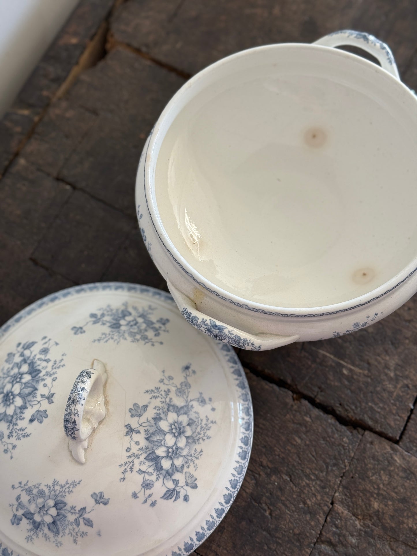 Antique Dutch Legiumere, Light Blue Floral Anna