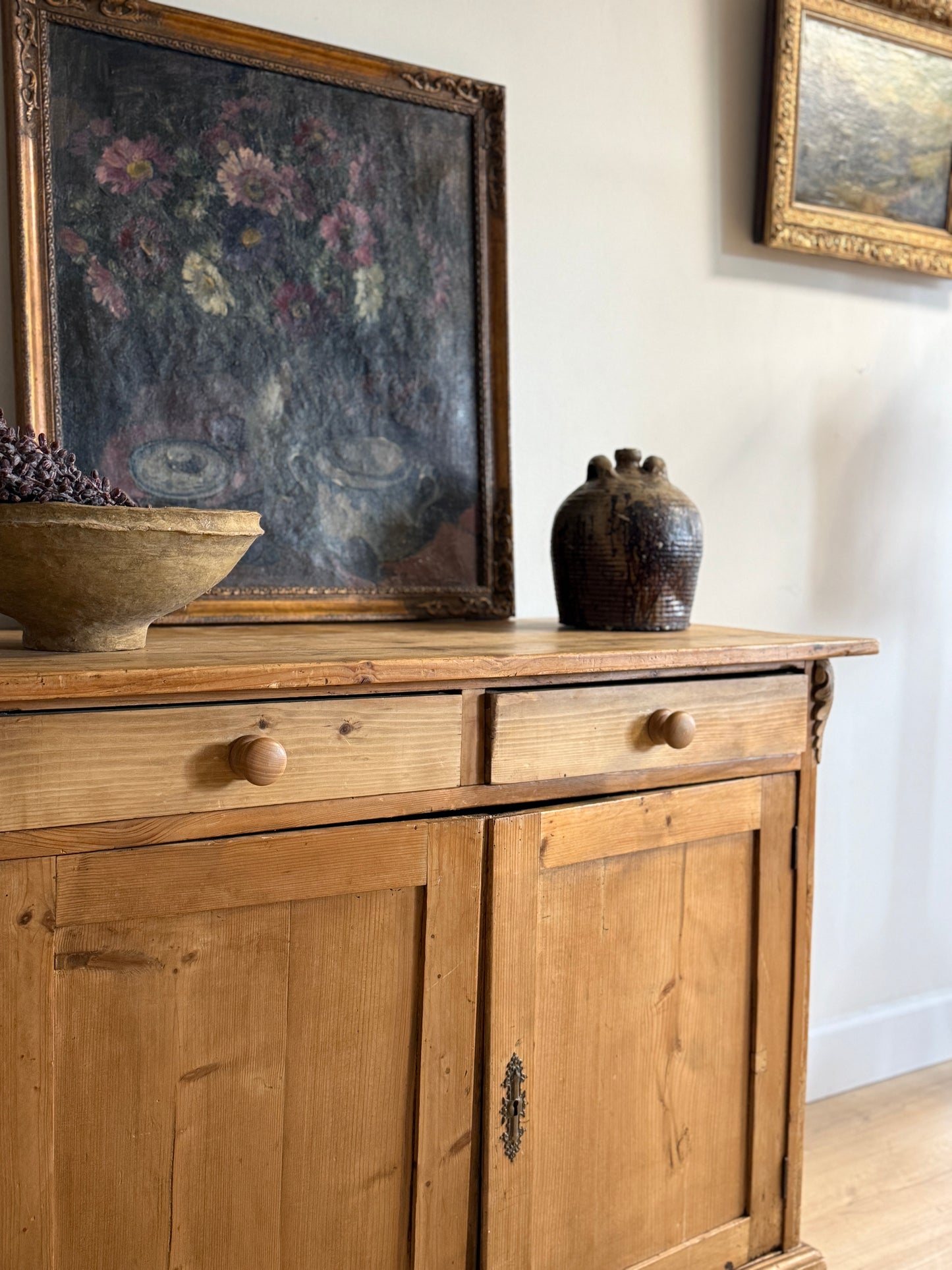 Antique English Pine Sideboard