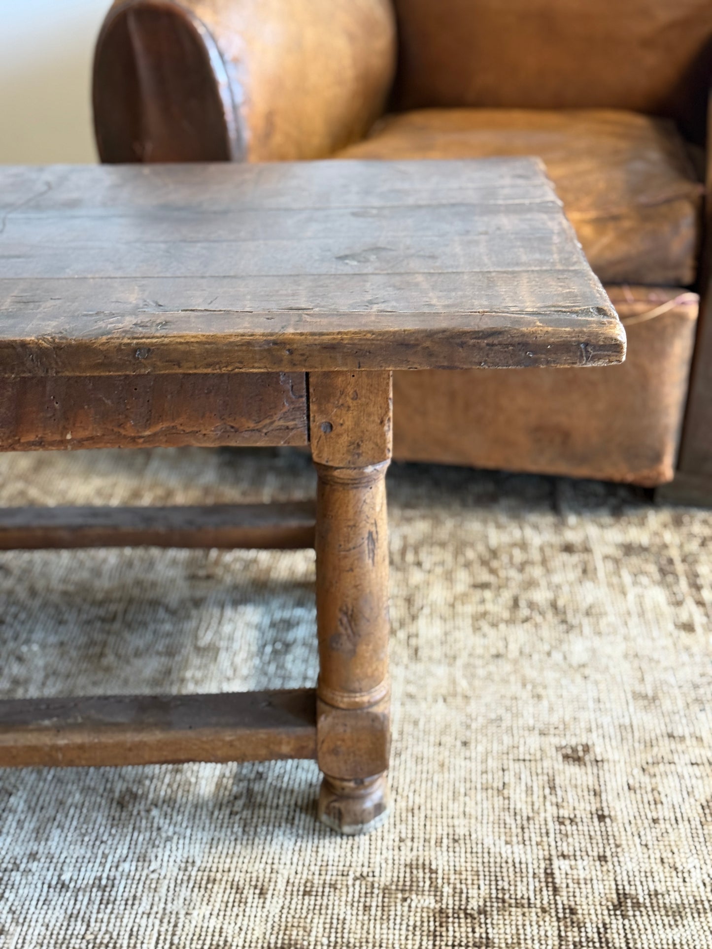 Antique French Walnut Coffee Table or Bench (c.1850)