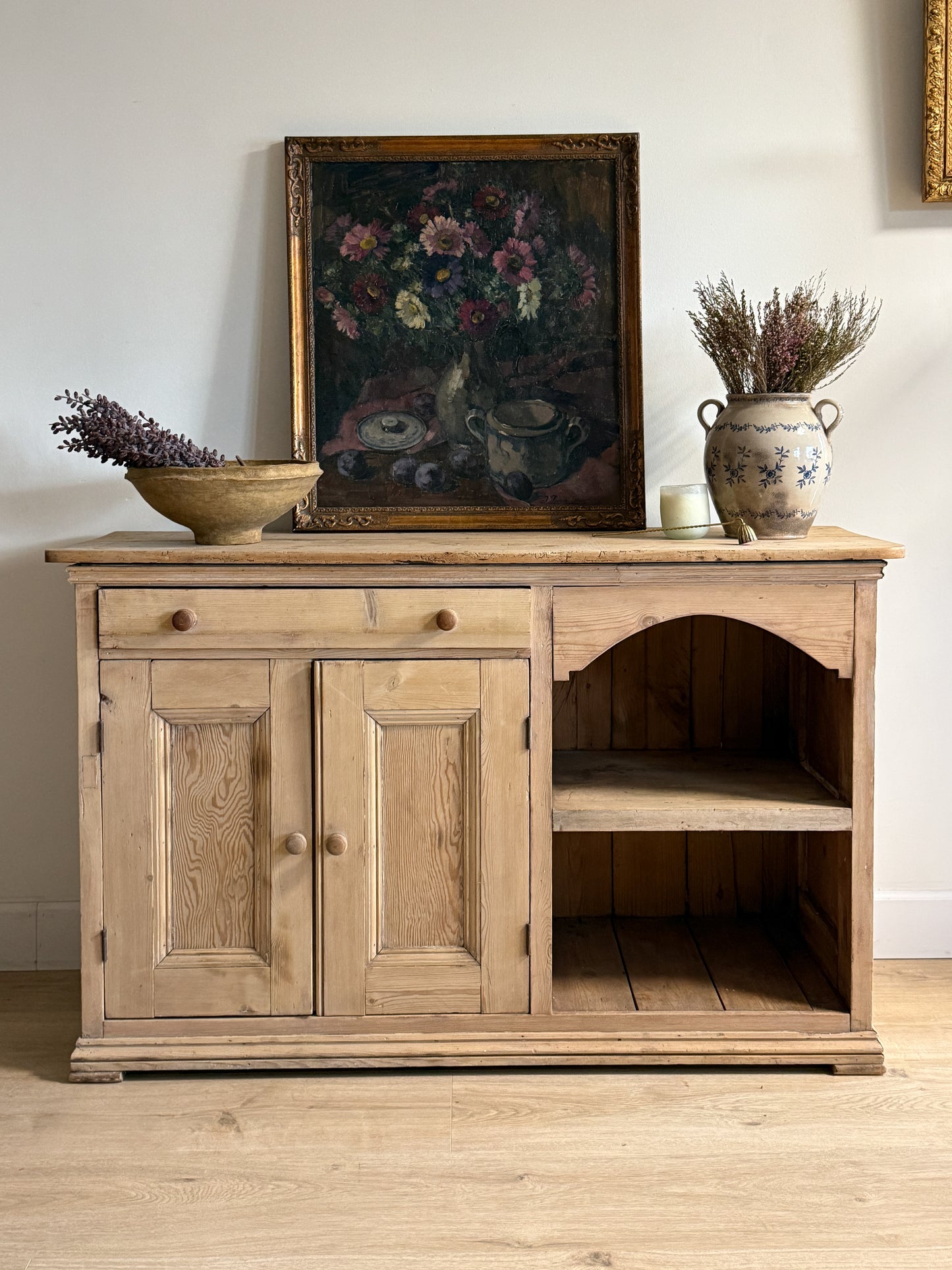 Antique English Pine Sideboard