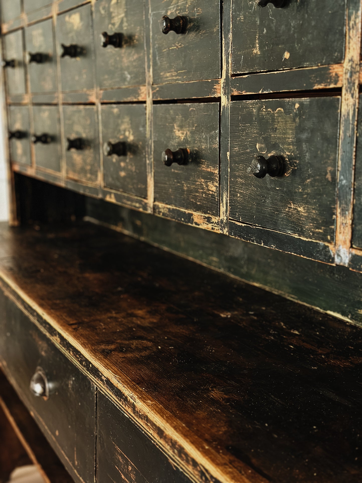 Antique Pine Hungarian Apothecary Cabinet/Shop Counter