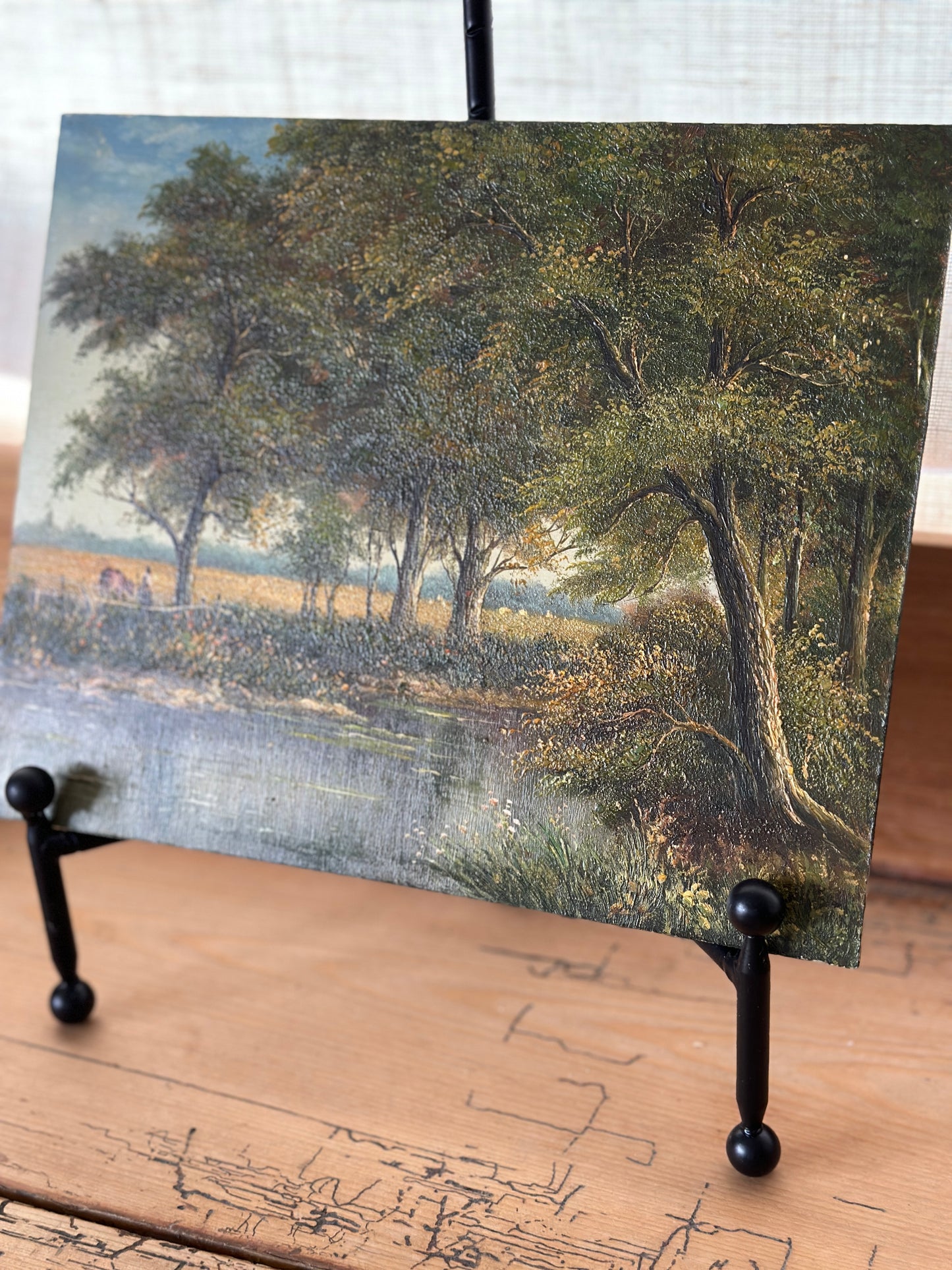Vintage Original European Oil on Board, Country Landscape