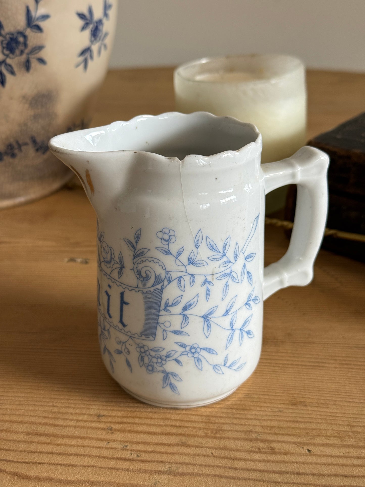 French Ironstone Lait (milk) Pitcher