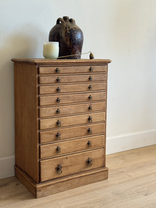 Antique English Chest of Nine Drawers