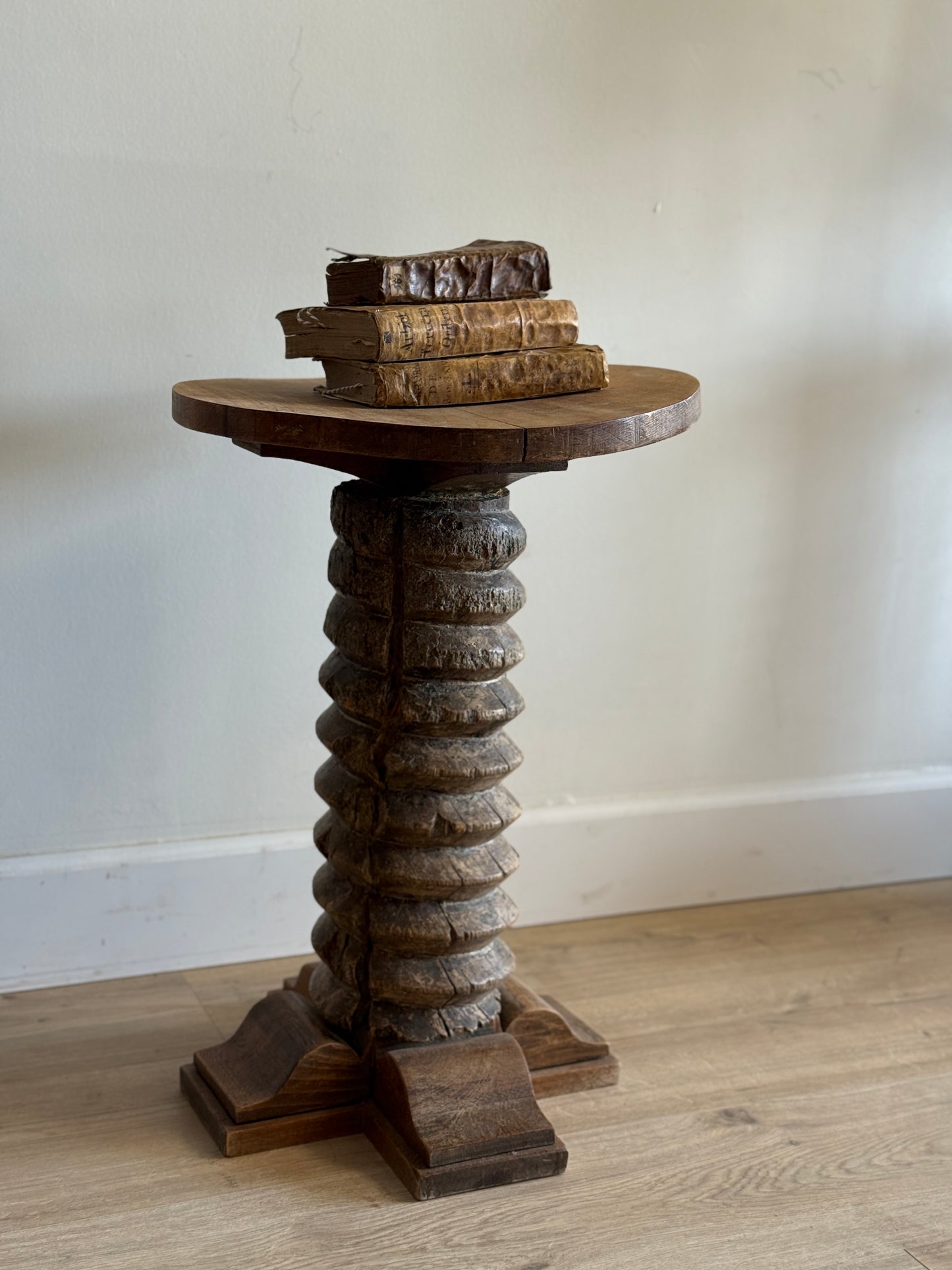 Antique French Wine Press Side Table