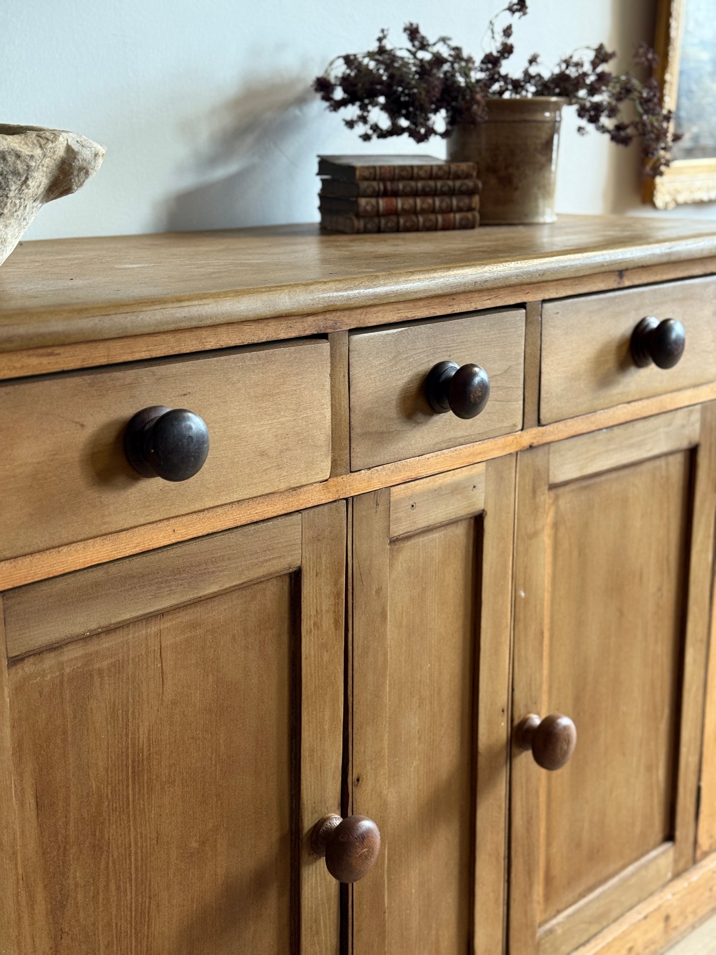 Antique English Pine Sideboard