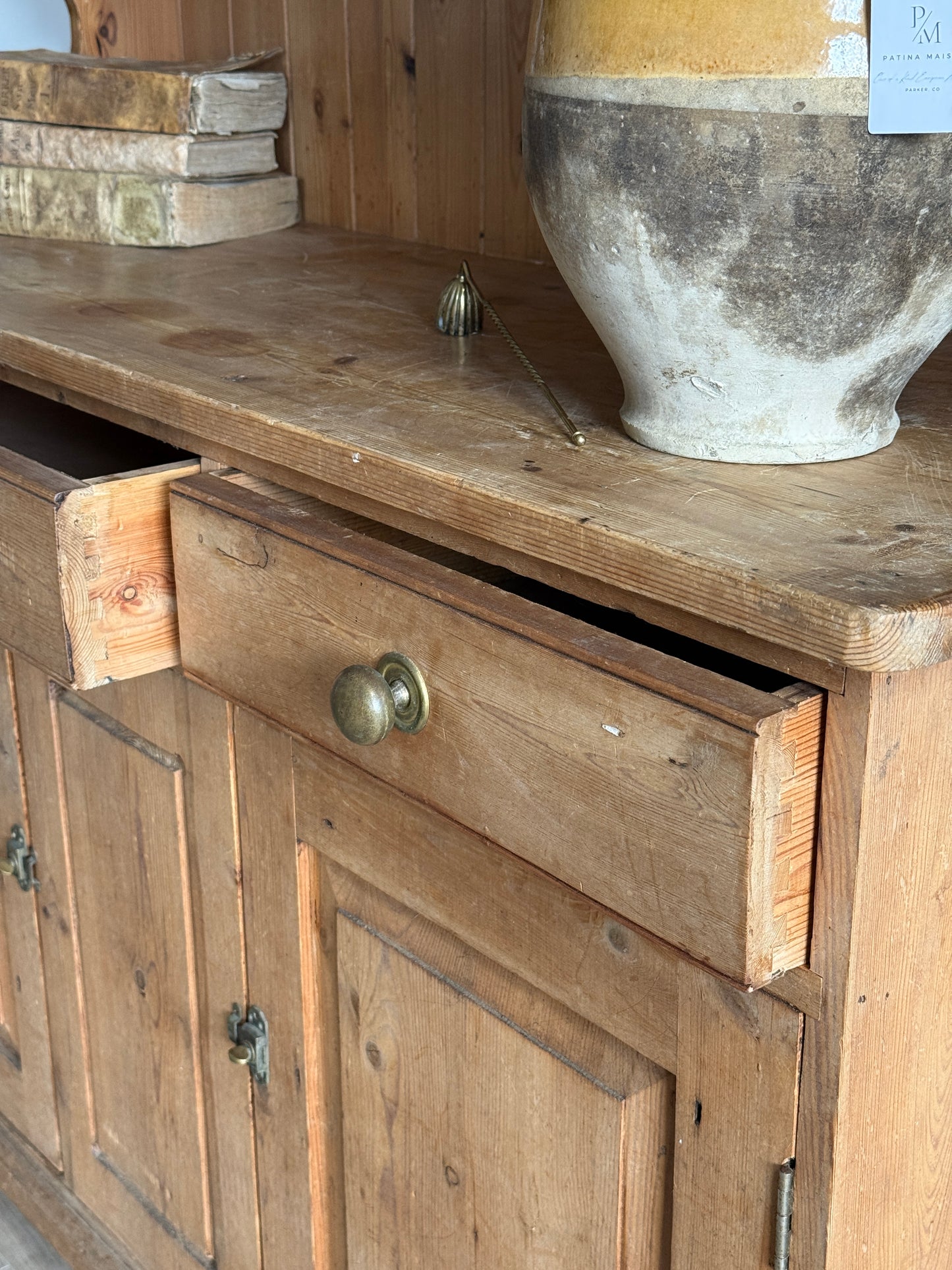 Antique English Pine Hutch