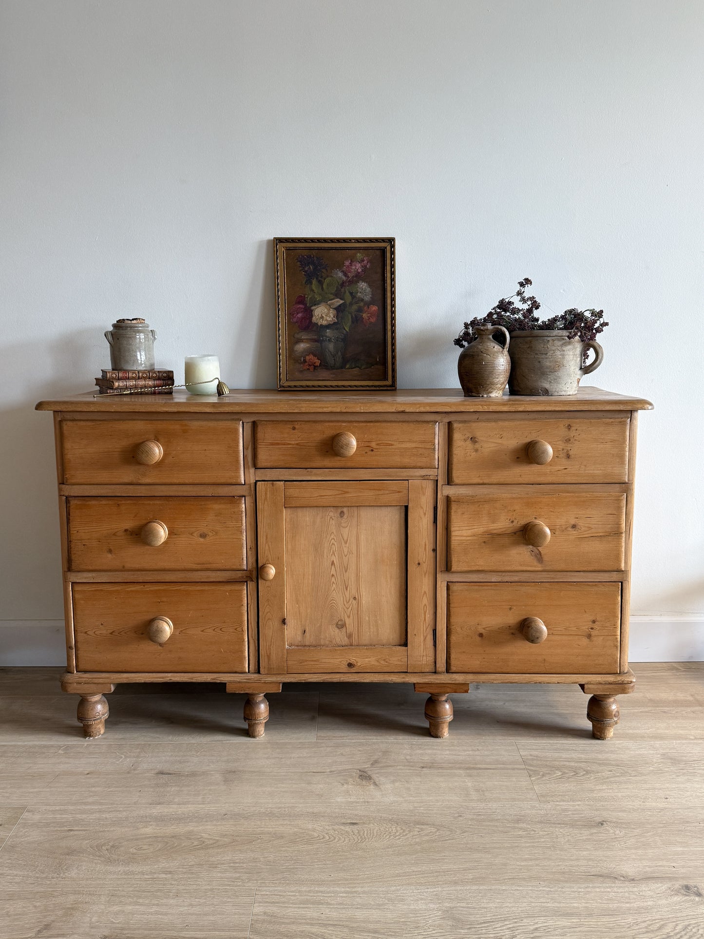 Antique English Pine Sideboard