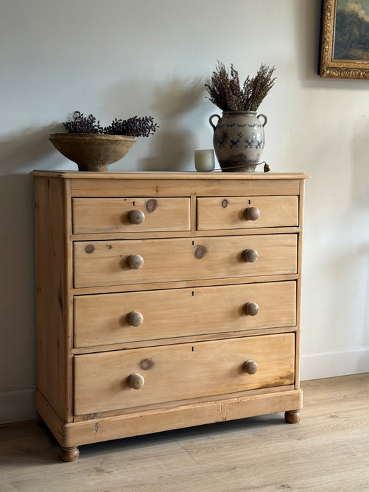 Antique English Pine Dresser/Chest of Drawers