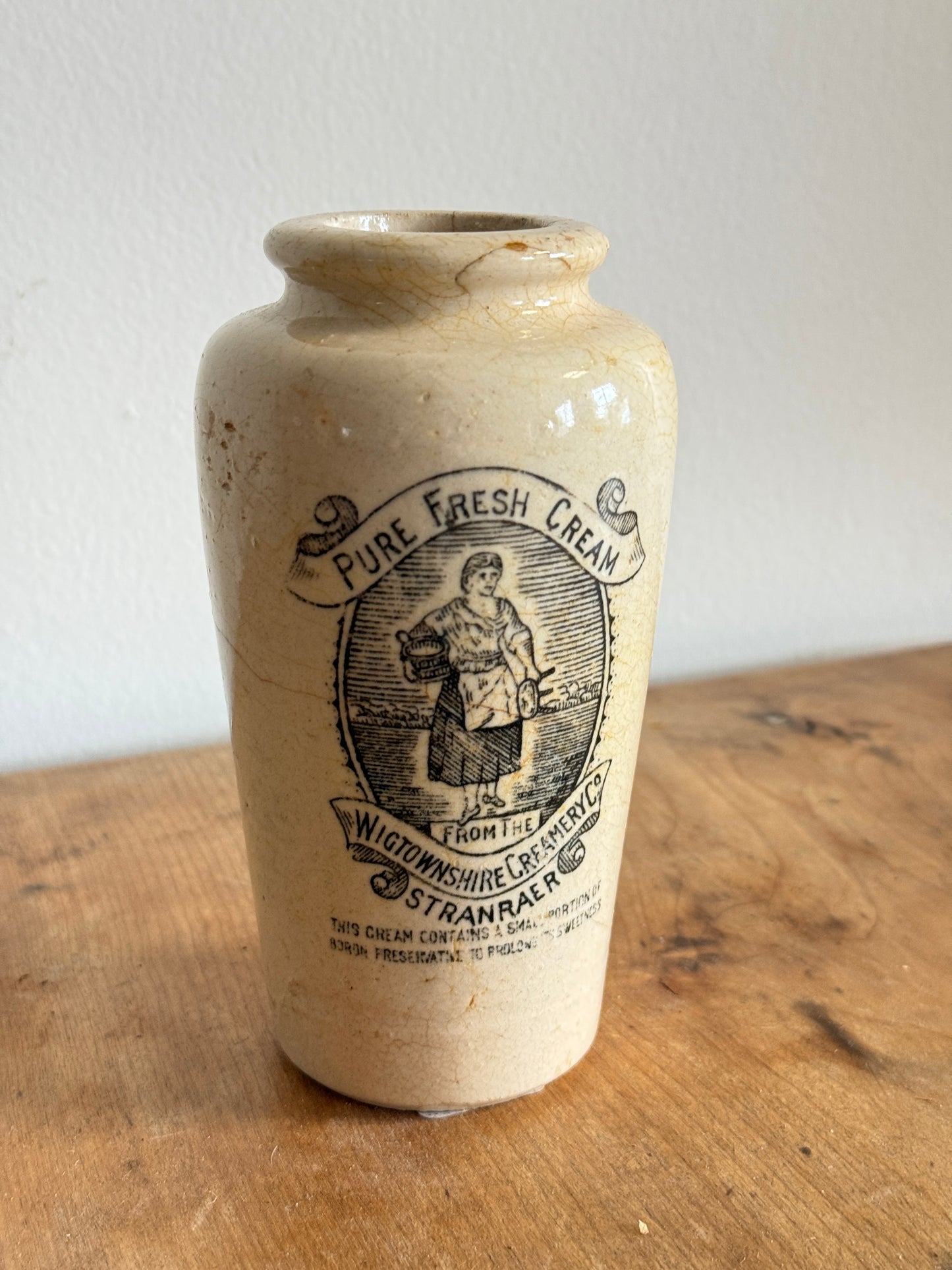 Large Antique Scottish Wigtownshire Creamery Jar