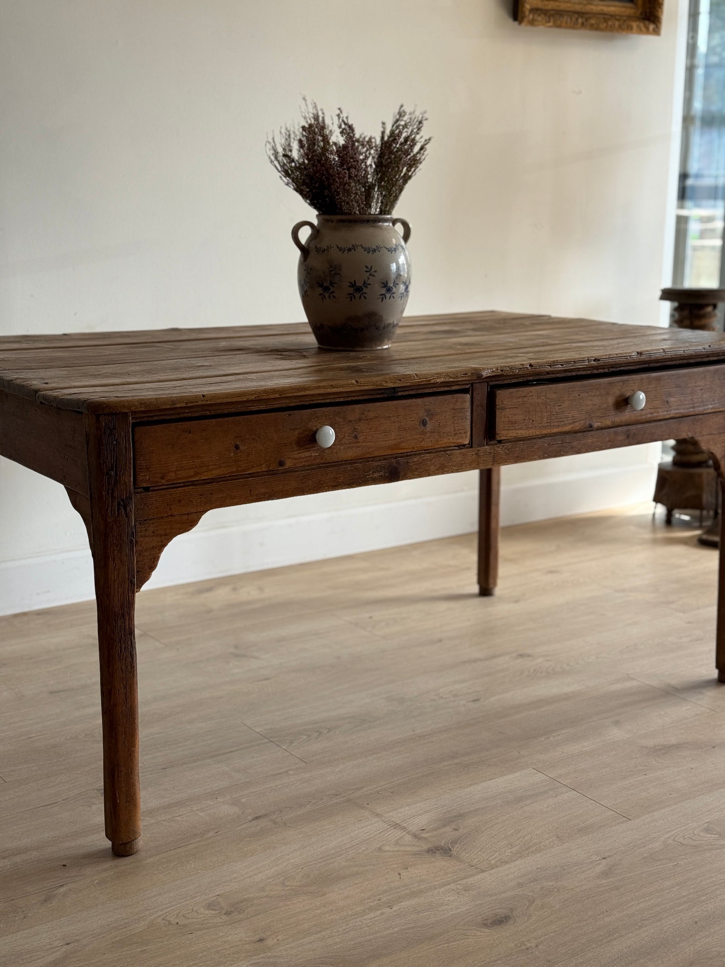 English Victorian Pine Farm Table
