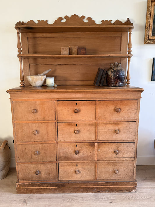 Rare 19th Century English Pine Dairy Hutch