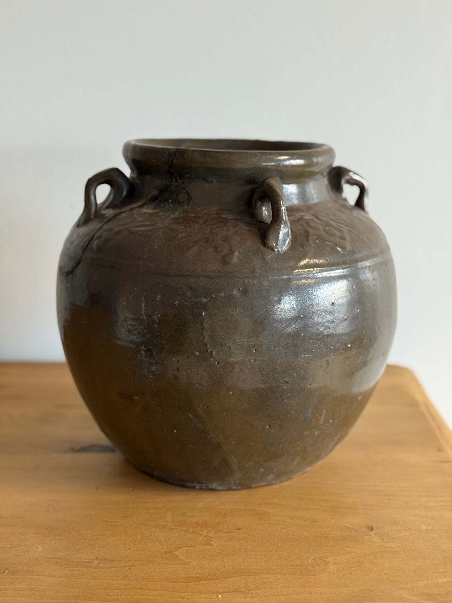 Vintage Glazed Asian Pot