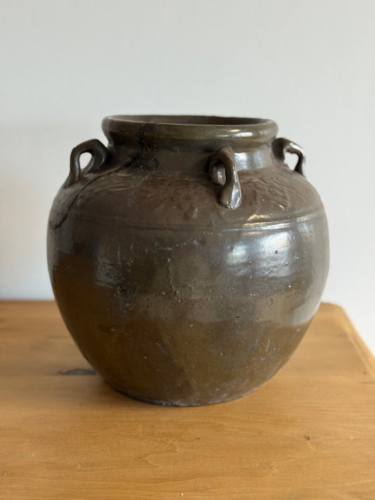 Vintage Glazed Asian Pot
