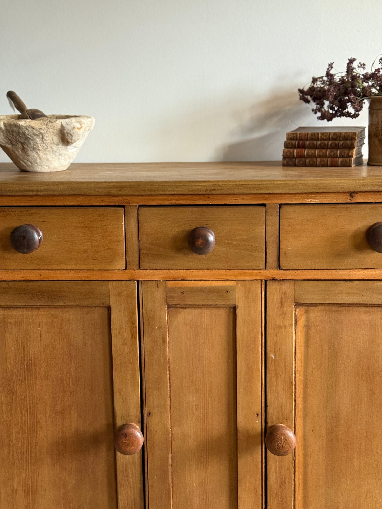 Antique English Pine Sideboard