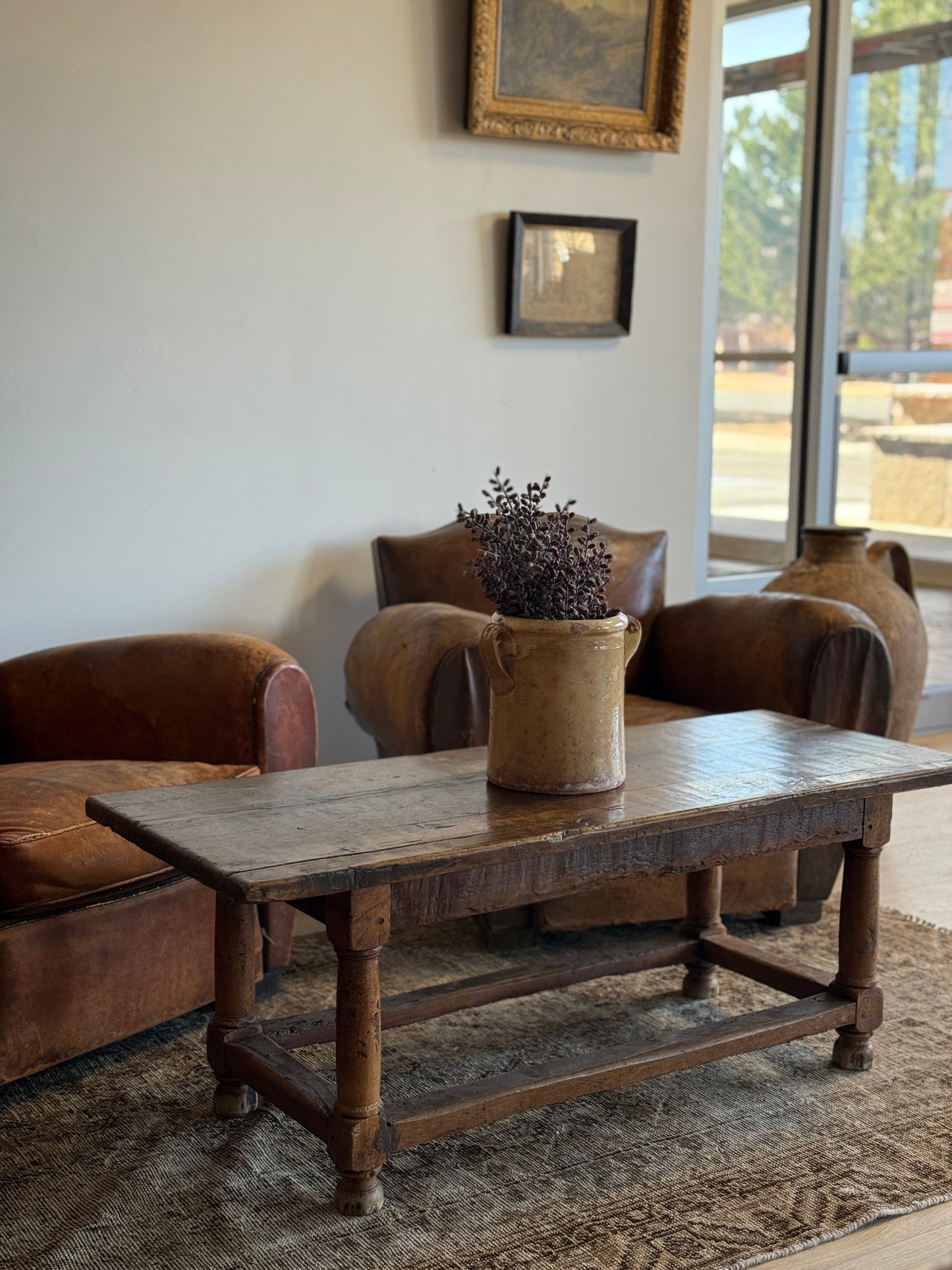 Antique French Walnut Coffee Table or Bench (c.1850)
