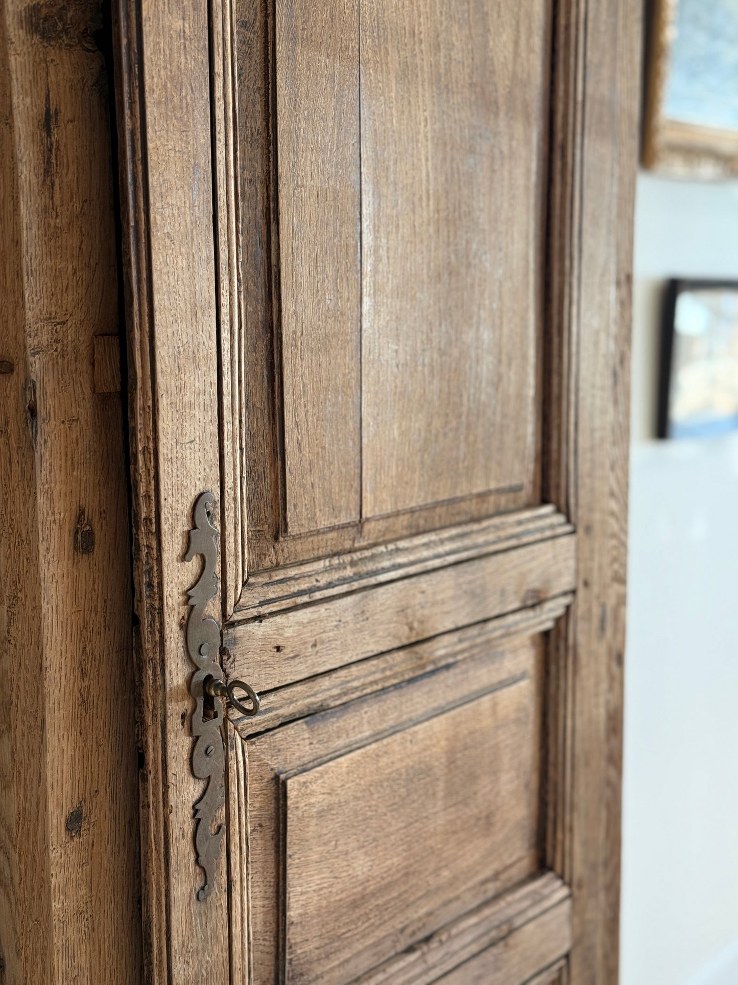 19th c. French Oak Bonnetière Cabinet
