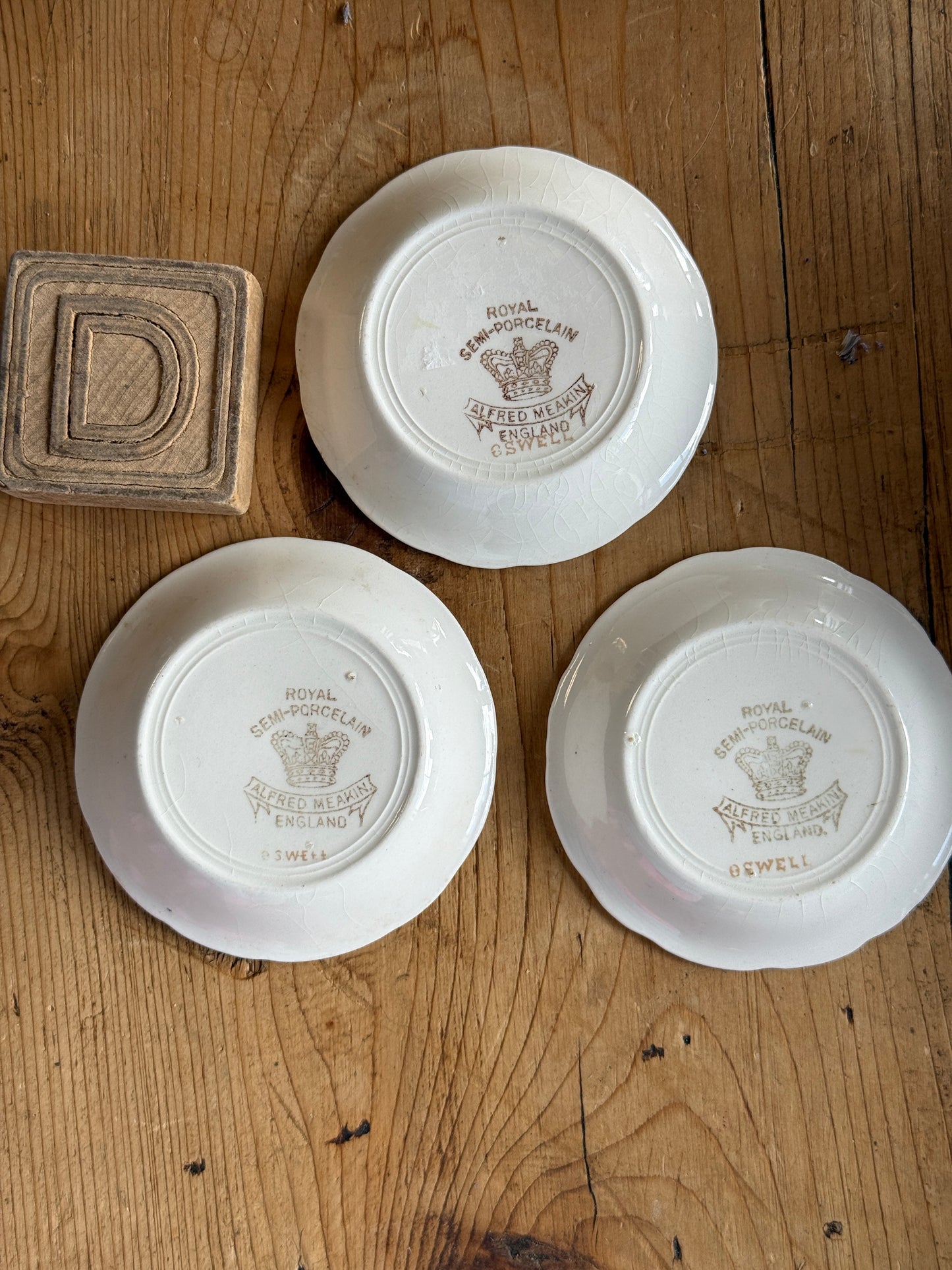 Set of Three Antique European Butter Pats (various options)