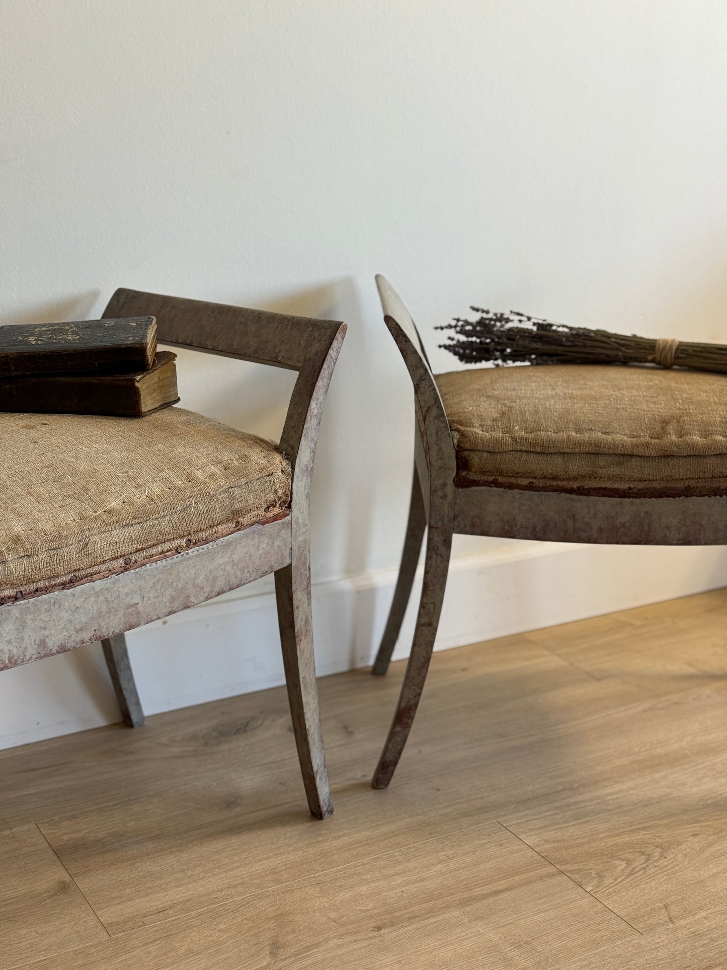 Pair of Swedish Stools/Benches (Tabourets), c.1850