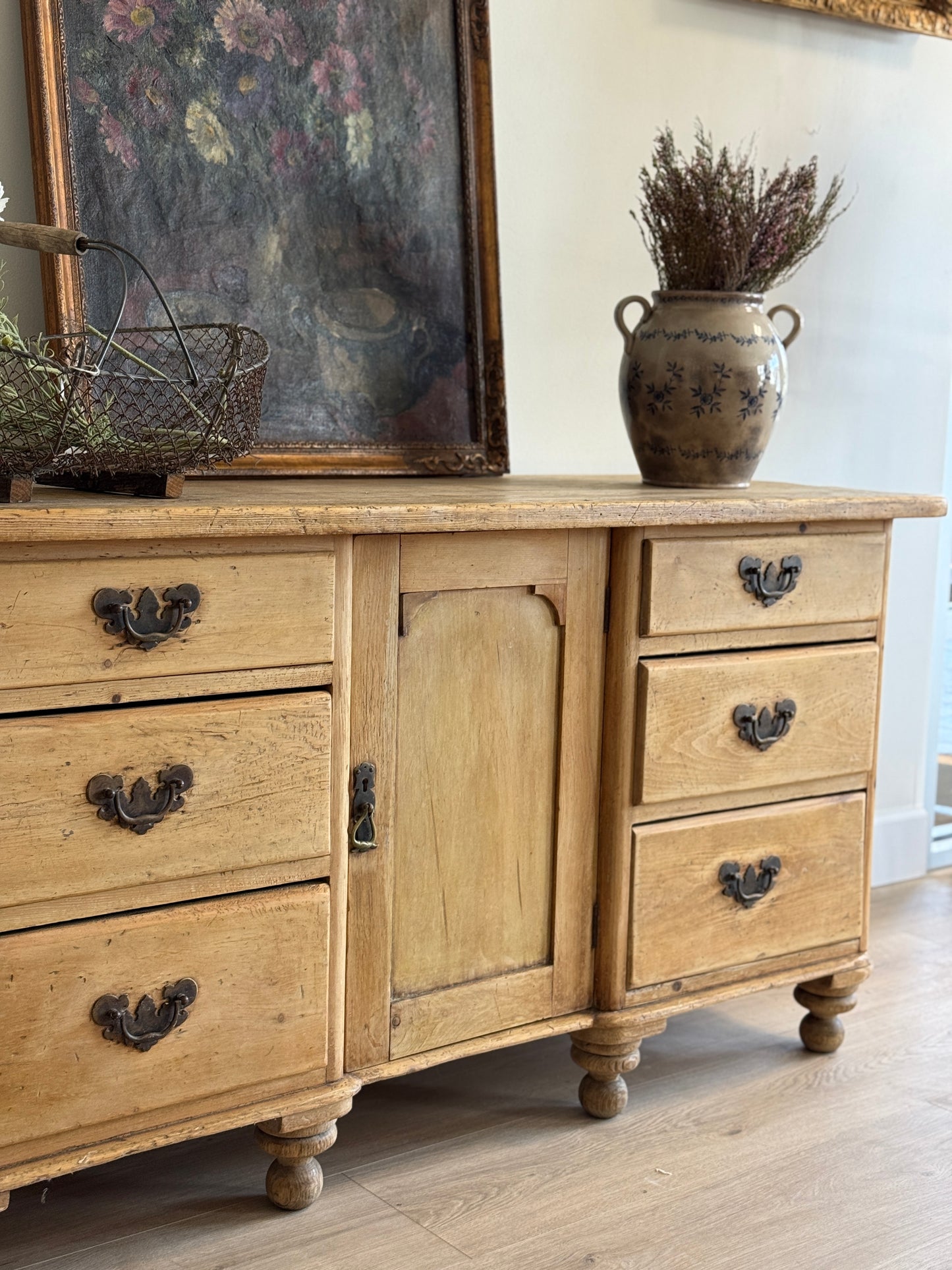 Antique English Pine Sideboard