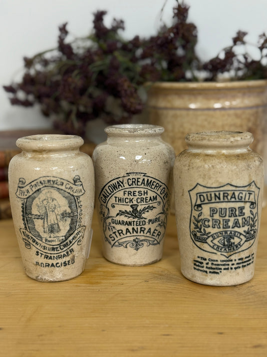 Antique English Cream Jars, large